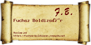 Fuchsz Boldizsár névjegykártya